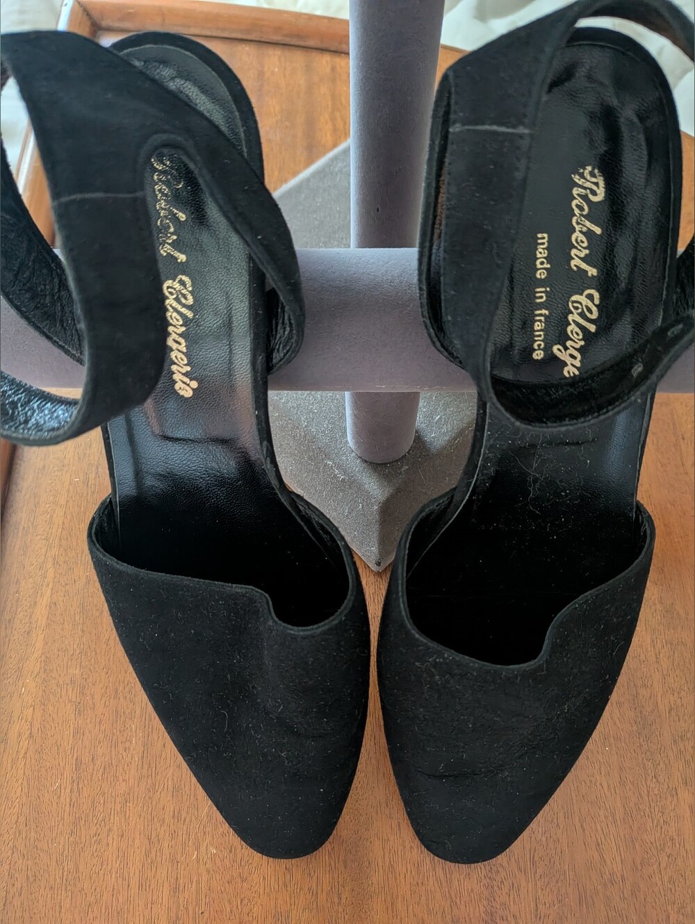 Robert Clergerie Blk Suede Ankle Strap Shoe. US 6.5. EUC. Gorgeous.